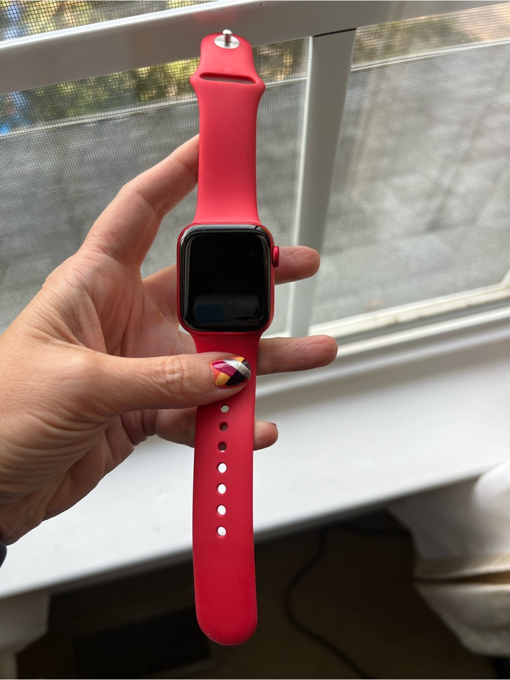 Apple Watch Series 6 40mm Red Aluminum Case Red Sport Band and Charger